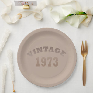1973 geboren elegante moderne vintage Geburtstagsf Pappteller