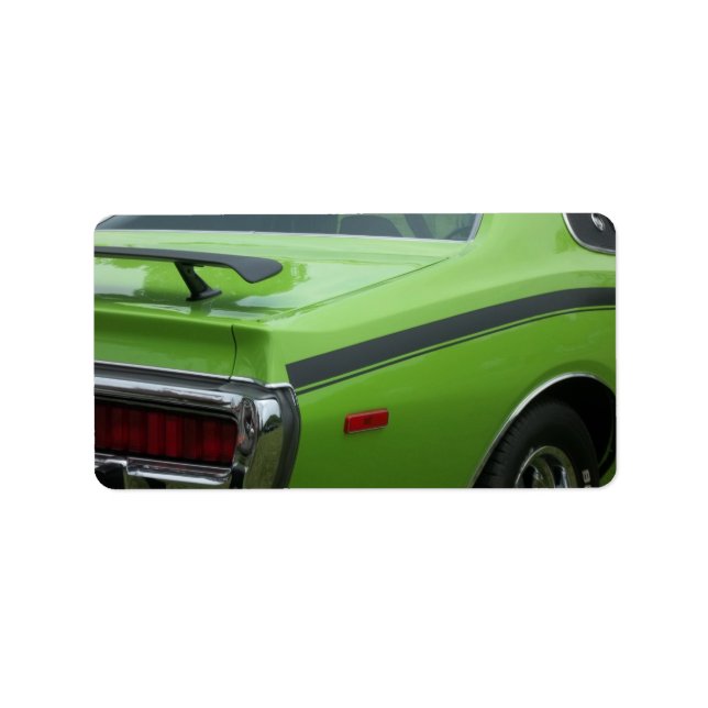 1973 Grünes Dodge Charger SE Brougham Hintervierte Adressaufkleber (Vorne)