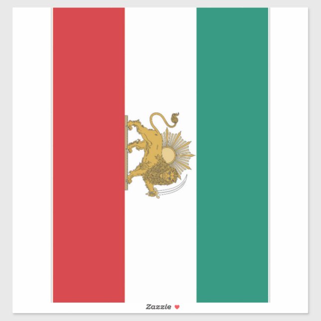 1973 Old Persia Iran National Flag Aufkleber (Blatt)