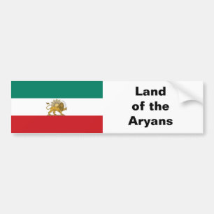 1973 Old Persia Iran National Flag Autoaufkleber