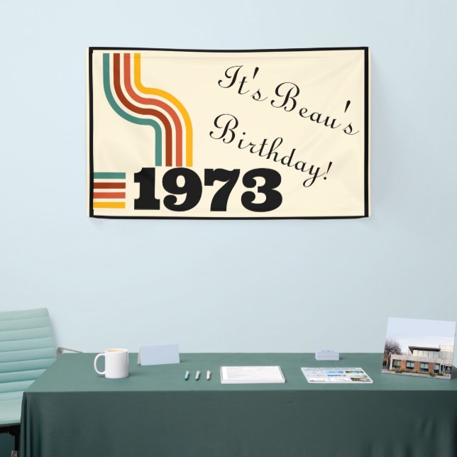 1973 Retro Vintage Poster Geburtstag oder Wiederse Banner (Messeveranstaltung)