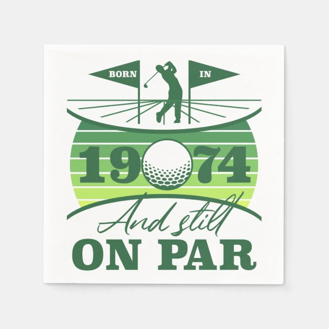 1974 50. Birthday Golf Spaß Serviette (Vorderseite)