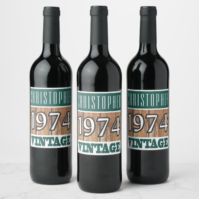 1974 Année de naissance Étiquette de vin (Bouteilles)