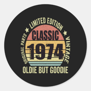 1974 Oldie aber ist 49. Runder Aufkleber