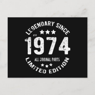 1974 Vintager Geburtstag Postkarte