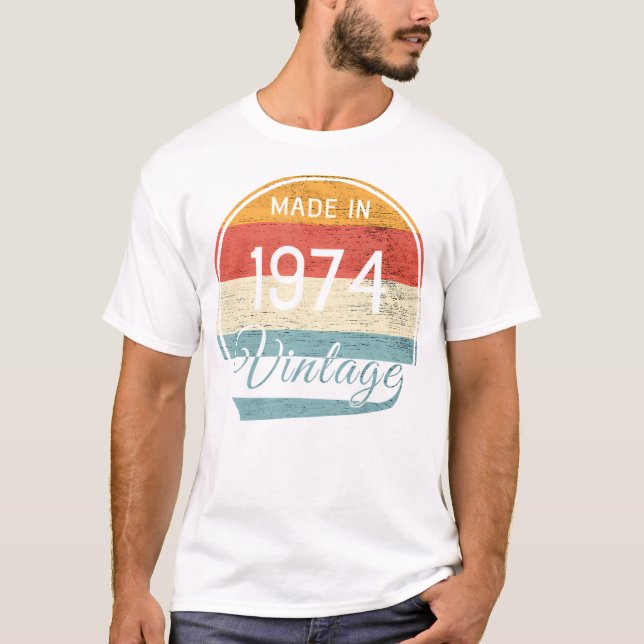 1974 Vintager Geburtstag T-Shirt (Vorderseite)