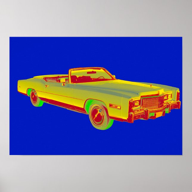 1975 Cadillac Eldorado Convertible Pop Art Poster (Vorne)