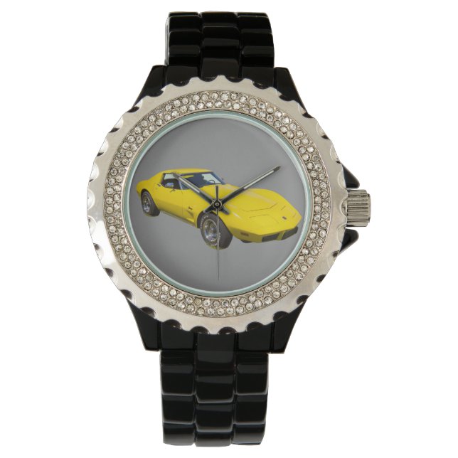 1975 Corvette Stingray Sports Car Armbanduhr (Vorderseite)