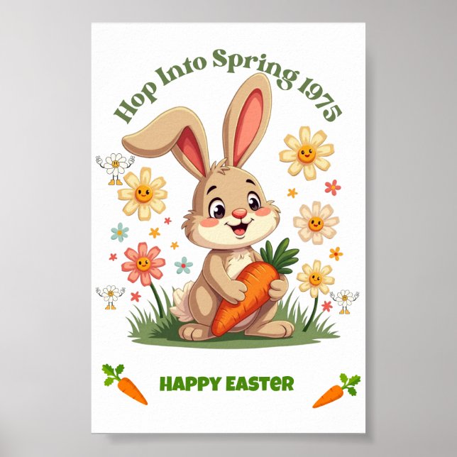 1975 Retro Spring Bunny Poster (Vorne)
