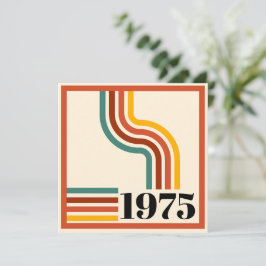 1975 Retro Stripe Vintag Orange Einladung