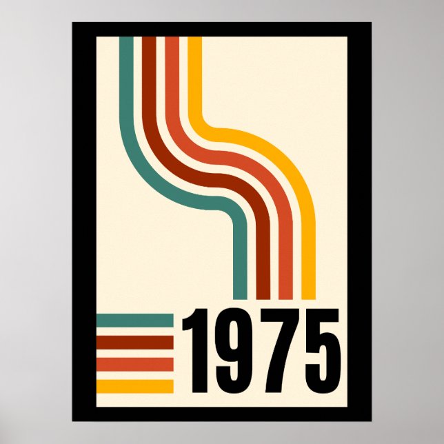 1975 Retro Stripes Vintage Poster (Vorne)