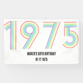 1975 Retro Vintag Rainbow Numeral 50. Banner
