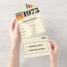 1975 Retro Vintage Poster 50. Geburtstag Schwarz