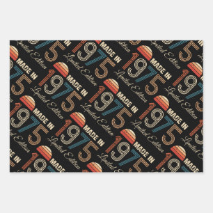 1975 Vintag 50. Geburtstag Geschenkpapier Set