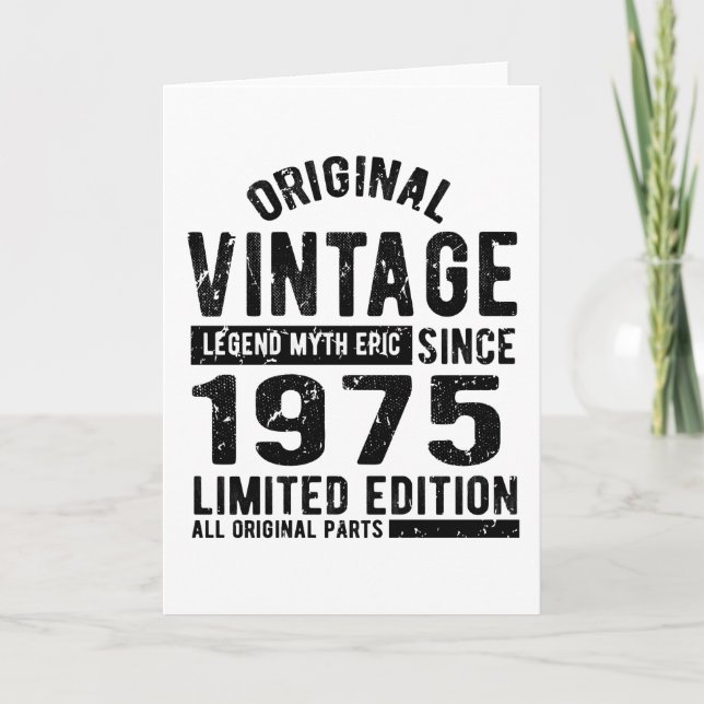 1975 Vintager Geburtstag Karte (Vorderseite)