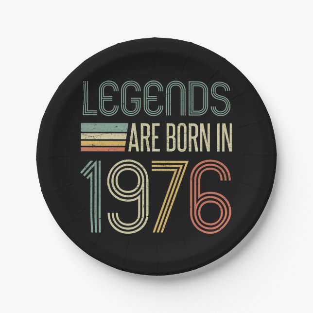 1976 50. Geburtstags-Legenden Pappteller (Vorderseite)