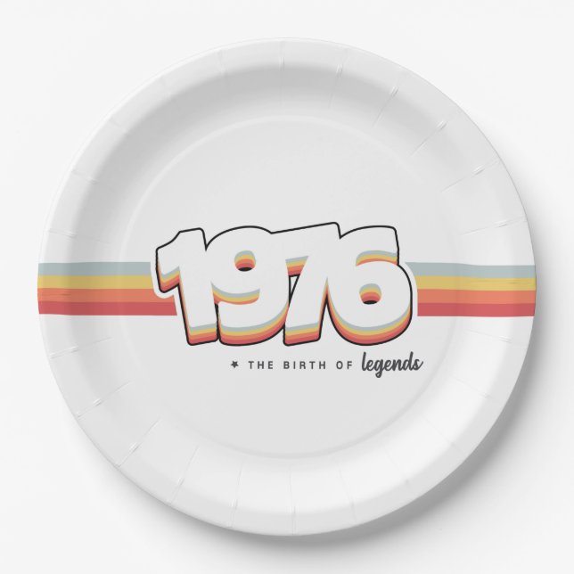 1976 Die Geburt von Legenden Pappteller (Vorderseite)