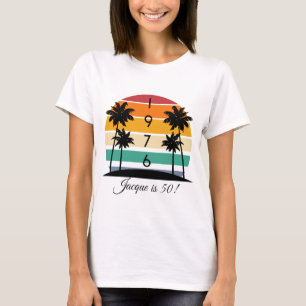 1976 Retro-Streifen-Sonnenuntergang-Vintage-50. Ge T-Shirt