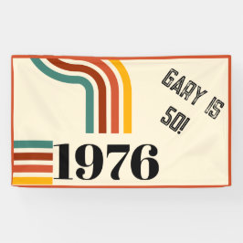 1976 Retro Vintage Poster 50. Geburtstag Schwarz Banner