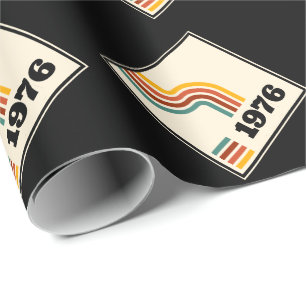 1976 Retro Vintage Poster Geburtstag oder Wiederse Geschenkpapier