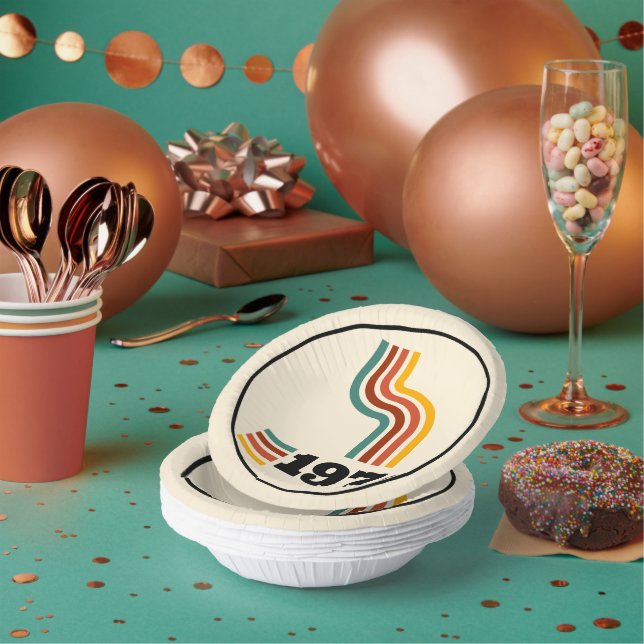 1976 Retro Vintage Poster Geburtstag oder Wiederse Pappteller (Multi)