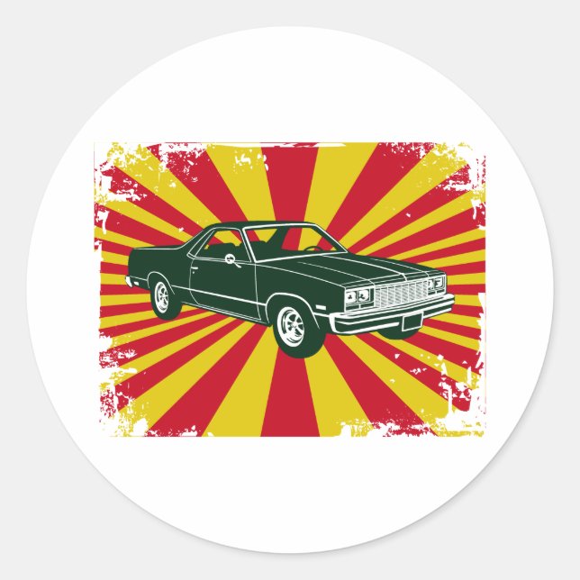 1977 Chevrolet El Camino Runder Aufkleber (Vorderseite)