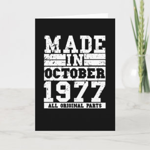 1977 Geburtstag Oktober Vintage Sprüche Karte