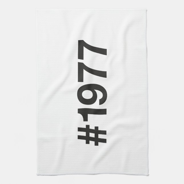 1977 Hashtag 48 Geburtstag Geschirrtuch (Vertikal)