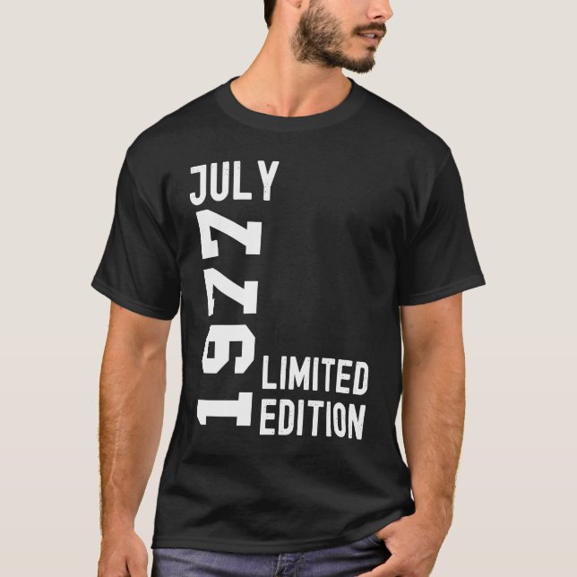 1977 Juli Happy Birthday Party T-Shirt (Vorderseite)