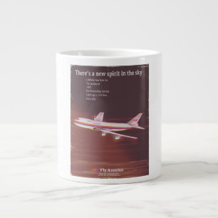 1977 vintage style Fliegerposter Jumbo-Tasse