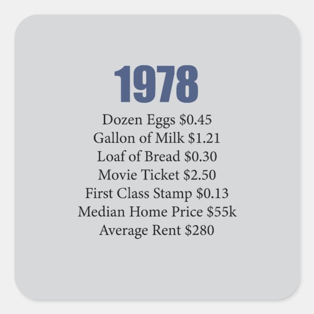 1978 QUADRATISCHER AUFKLEBER (Vorderseite)
