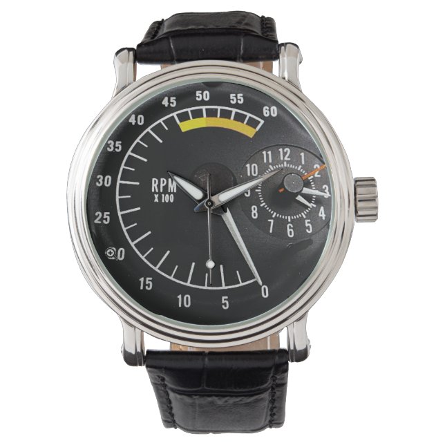 1979-1981 Classic Sports Car Tachometer and Clock Armbanduhr (Vorderseite)
