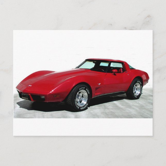 1979 Red Corvette Classic Postkarte (Vorderseite)