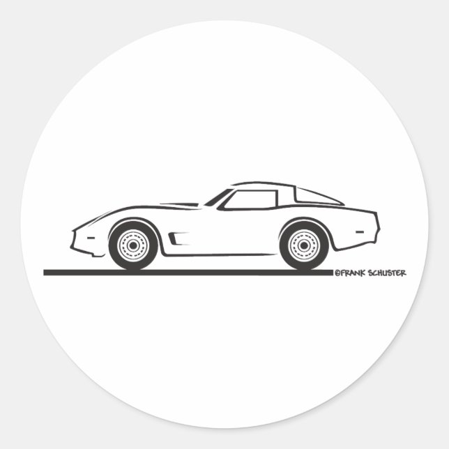 1980-82 Chevrolet Corvette Runder Aufkleber (Vorderseite)
