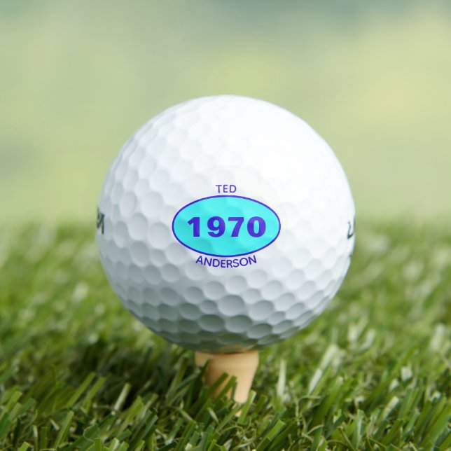 1980 Bearbeitbar 50. Geburtstag Blau Personalisier Golfball (Insitu T-Shirt)