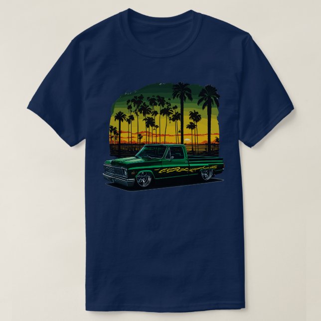 1980 Flachgrüner Chevy C10 T-Shirt (Design vorne)