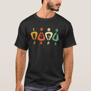 1980 Papa 40. Geburtstag Plektrum Vater Gitarrist T-Shirt