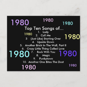 1980 Songs Postkarte