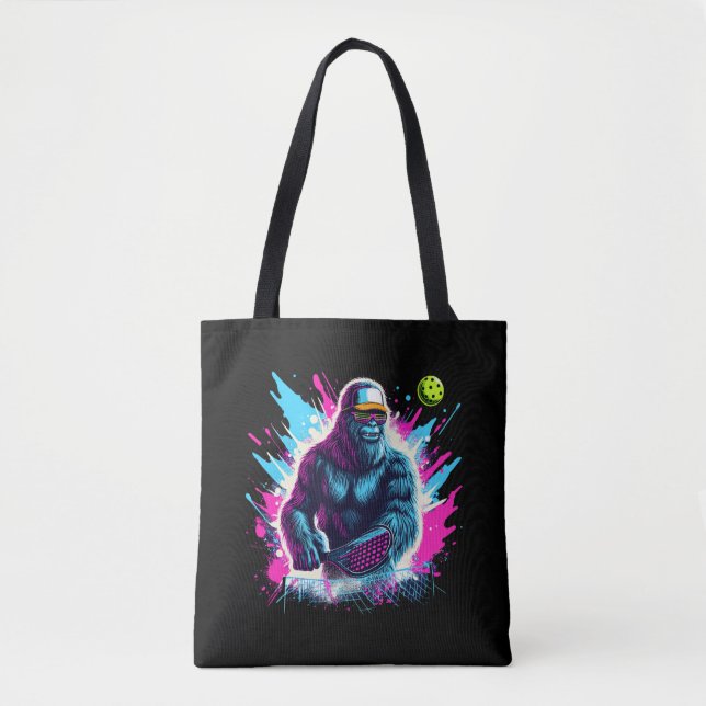 1980er Bigfoot Sasquatch Playing Pickleball 2 Tasche (Vorderseite)
