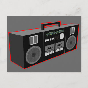 1980er Boombox Postkarte