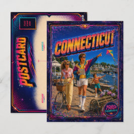 1980er Connecticut Postkarte 80er Retro