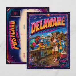 1980er Delaware Postkarte 80er Retro