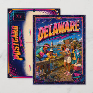 1980er Delaware Postkarte 80er Retro