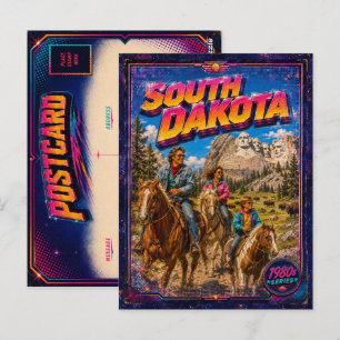1980er Jahre South Dakota Postkarte 80er Retro
