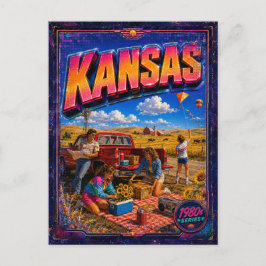 1980er Kansas Postkarte 80er Retro