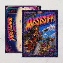 1980er Mississippi Postkarte 80er Retro