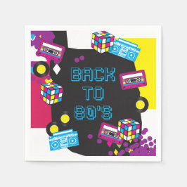 1980er Totally Phantastisch Party Napkins / Servie Serviette