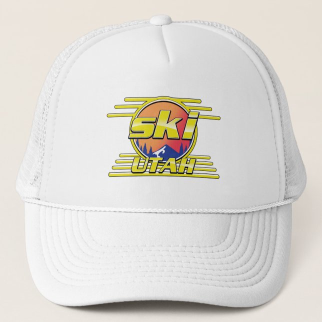 1980er Utah Ski-Logo Truckerkappe (Vorderseite)