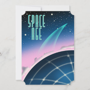 1980er Weltraumwettbewerb Poster Acryl Druck Dankeskarte