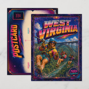 1980er West Virginia Postkarte 80er Retro